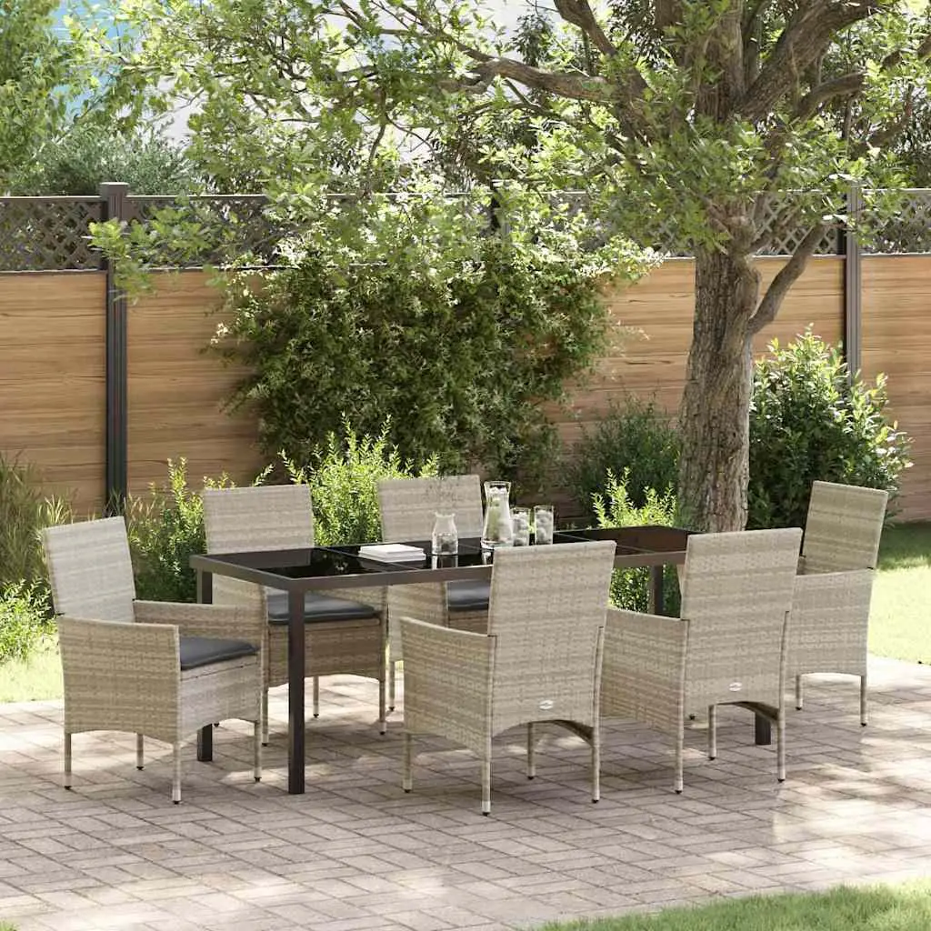 Ensemble de salle à manger pour jardin 7 pcs Gris clair vidaXL 3379812