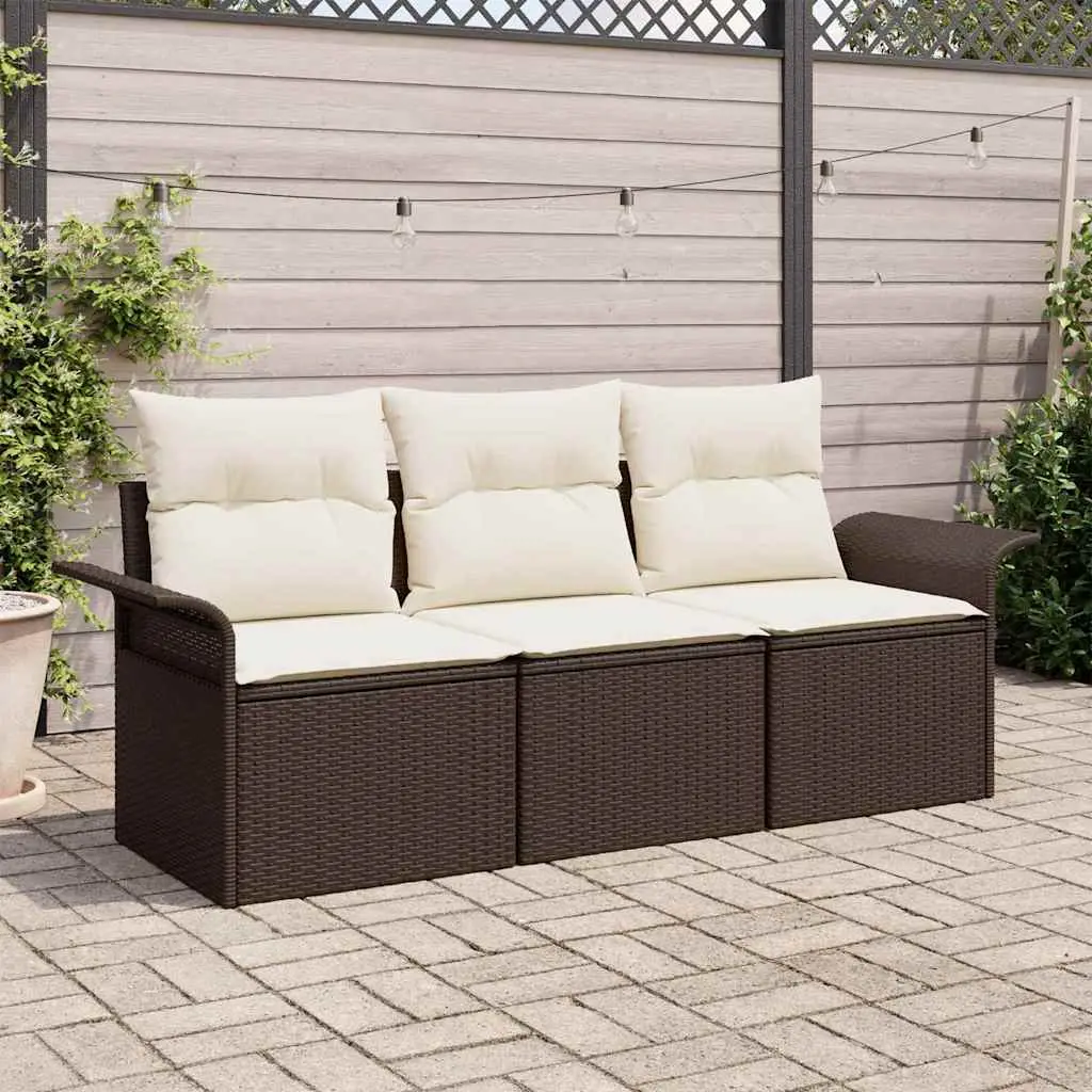 Ensemble de Canapés 3 pcs Marron et Crème polyrotin vidaXL 3345218
