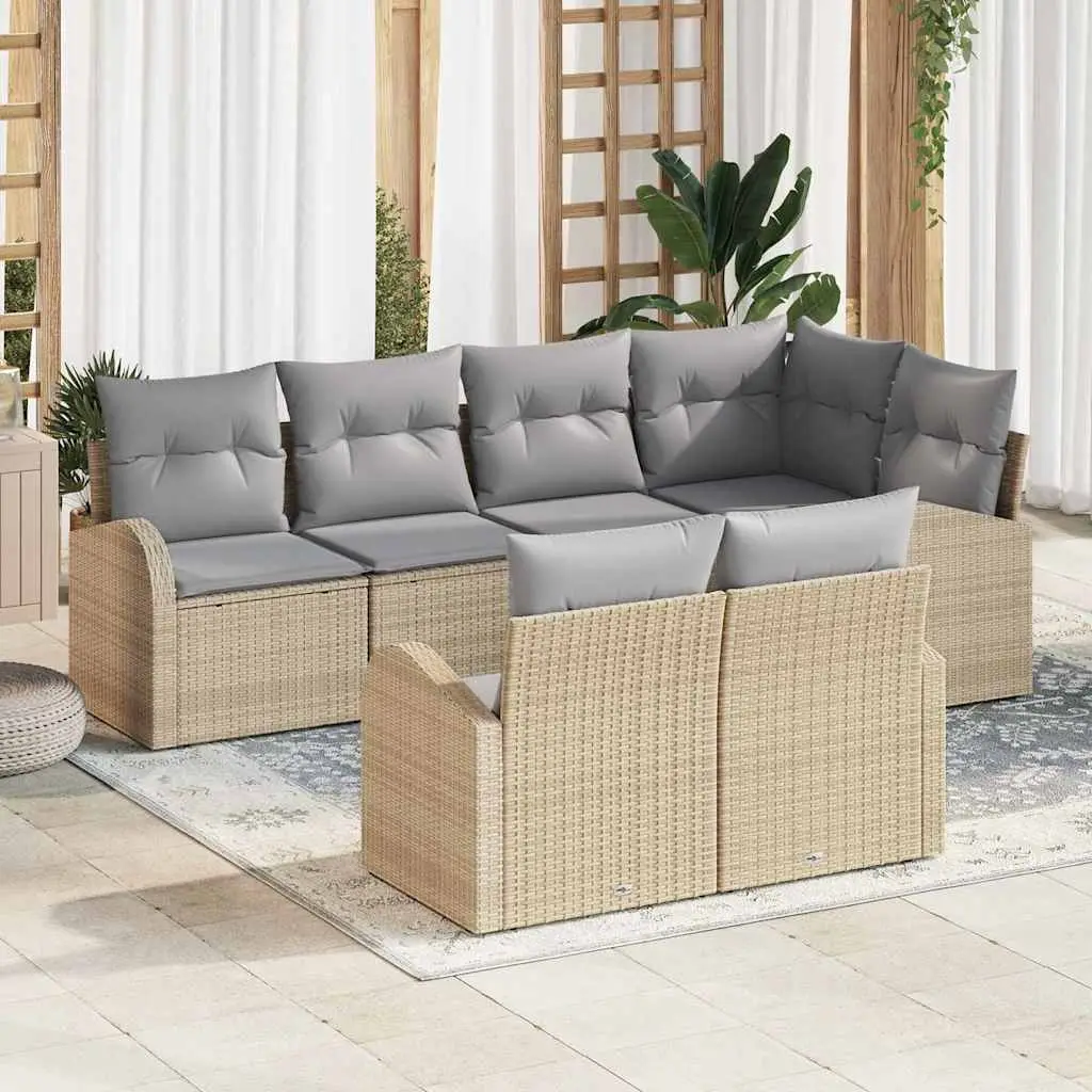 Ensemble de canapé de jardin Beige polyrotin vidaXL 3346080