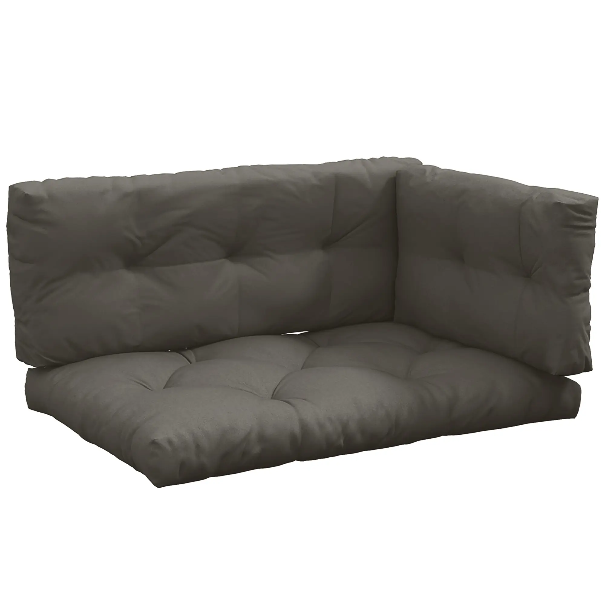 Ensemble de 3 coussins d’extérieur pour banquette canapé incluant 1 assise 1 dossier 1 latéral gris – Outsunny