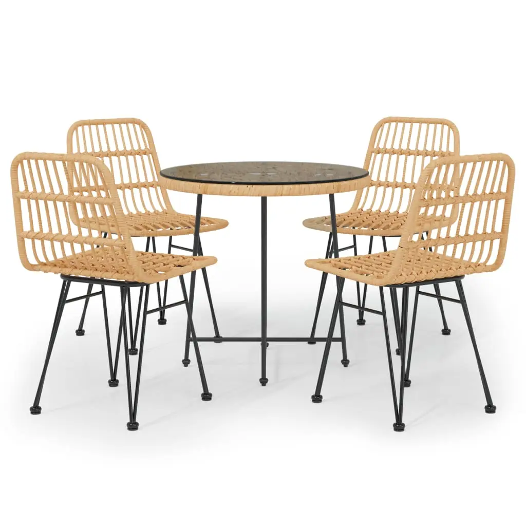 Ensemble de 5 pcs table de jardin avec chaises – mobilier de jardin Résine tressée-JU2538