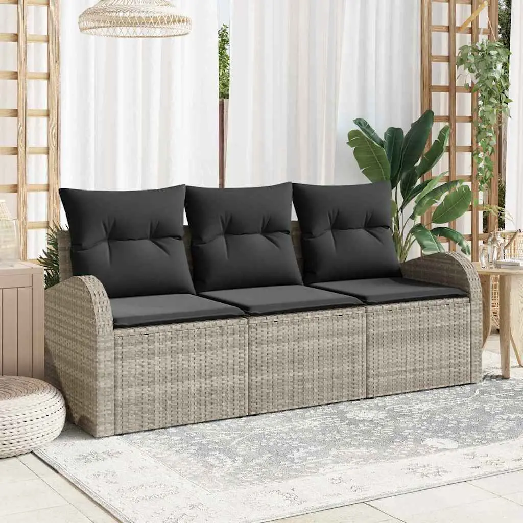 Ensemble Canapé Extérieur 3 Places Gris – Polyrotin Résistant UV – Salon de Détente Modulable Confort – ComfortXL Outdoor Living