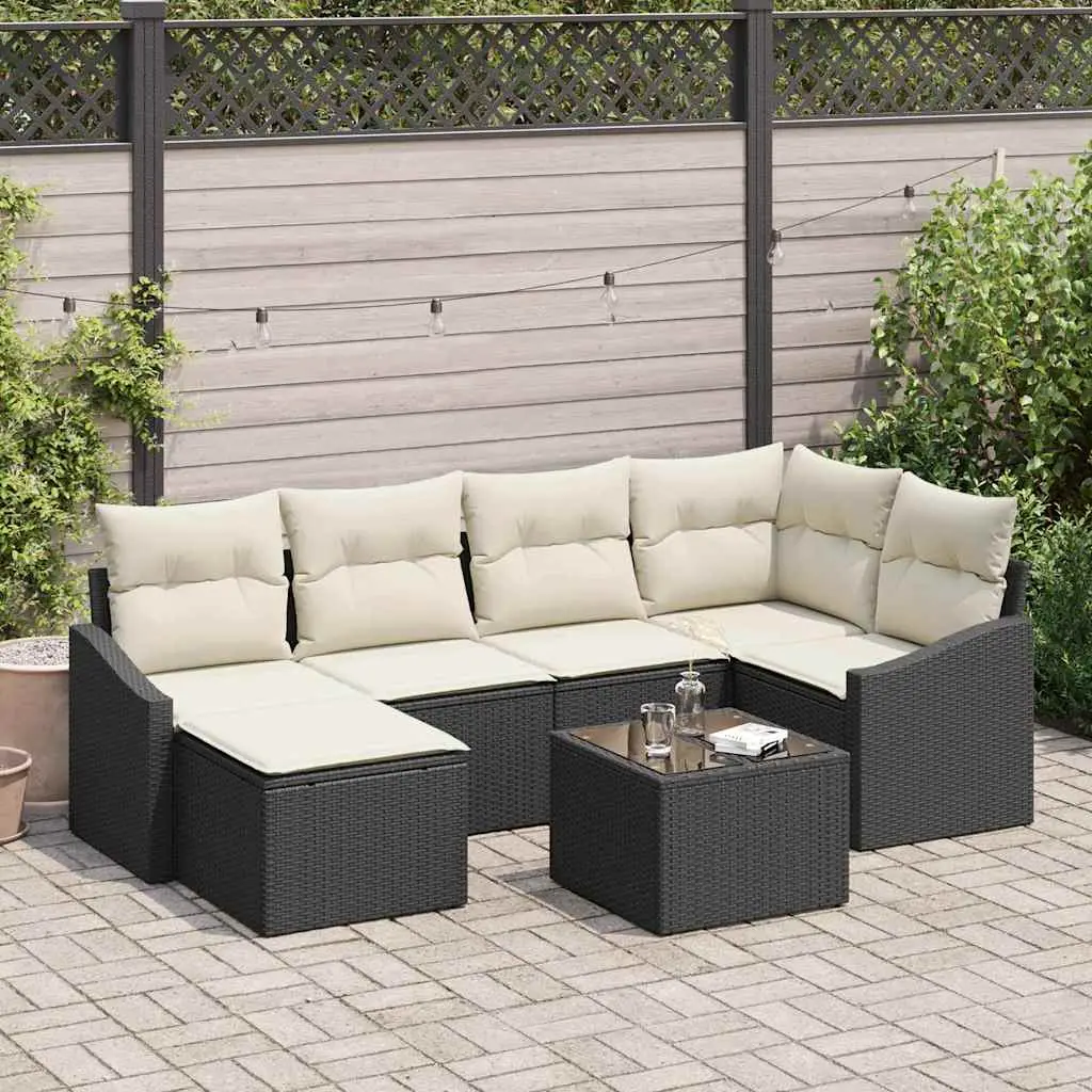 Ensemble de salle à manger pour jardin 7 pcs Marron et Crème vidaXL 3355466