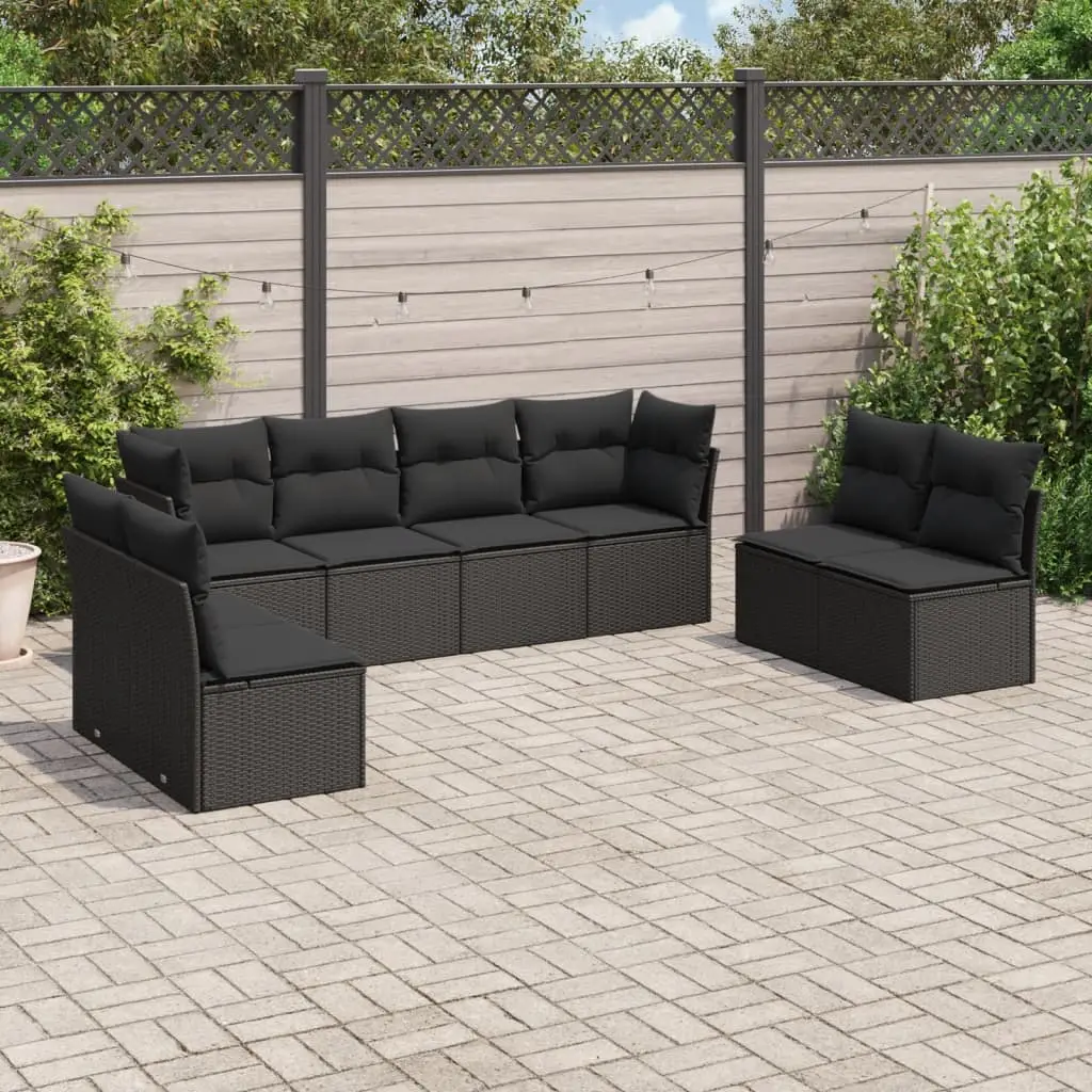 Ensemble Canapés de Jardin 8 Pièces en Résine Tressée pour Extérieur Noir – ComfortXL Outdoor Living