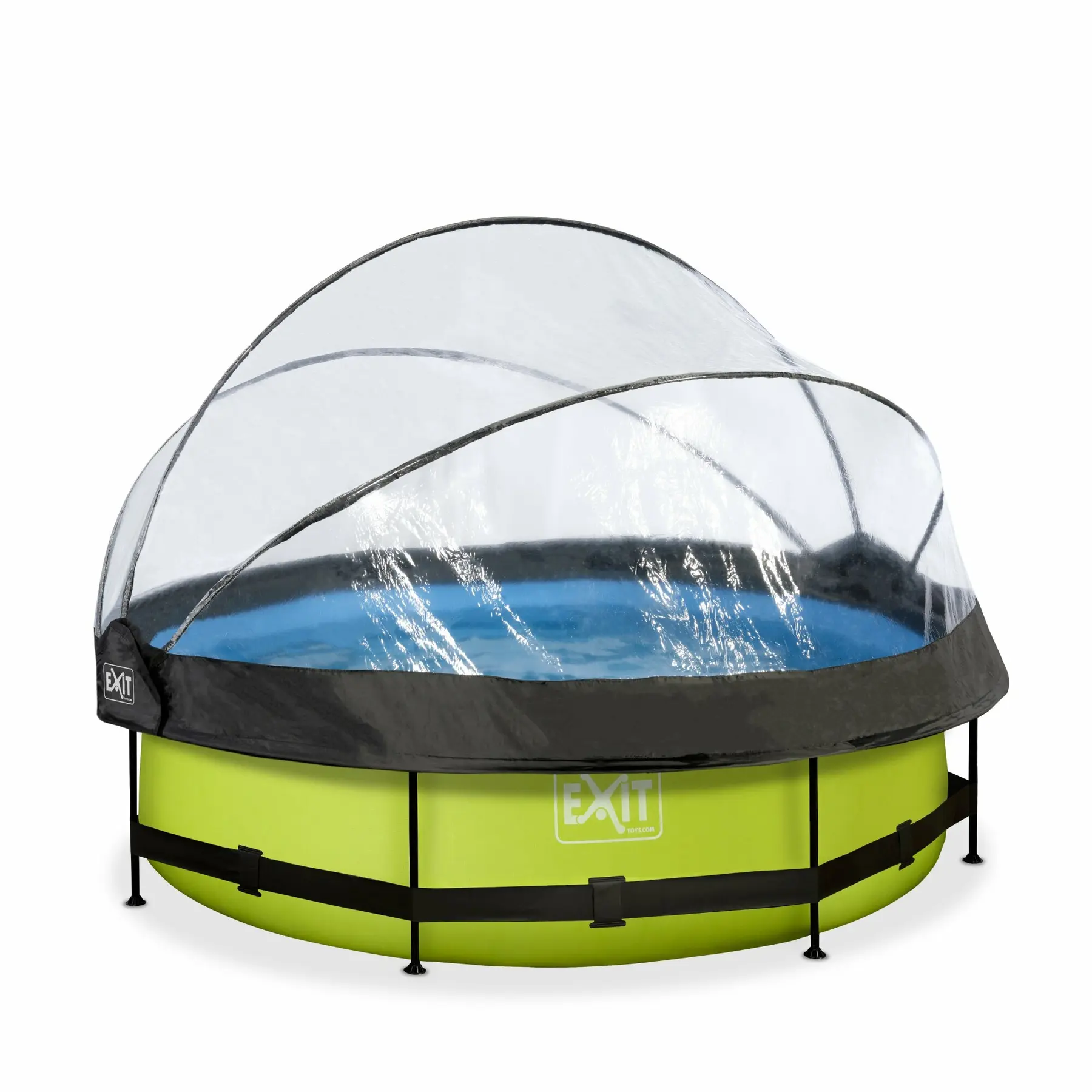 Exit Toys Piscina con bomba de filtración y cúpula para niños Lime 300 x 76 cm GREEN