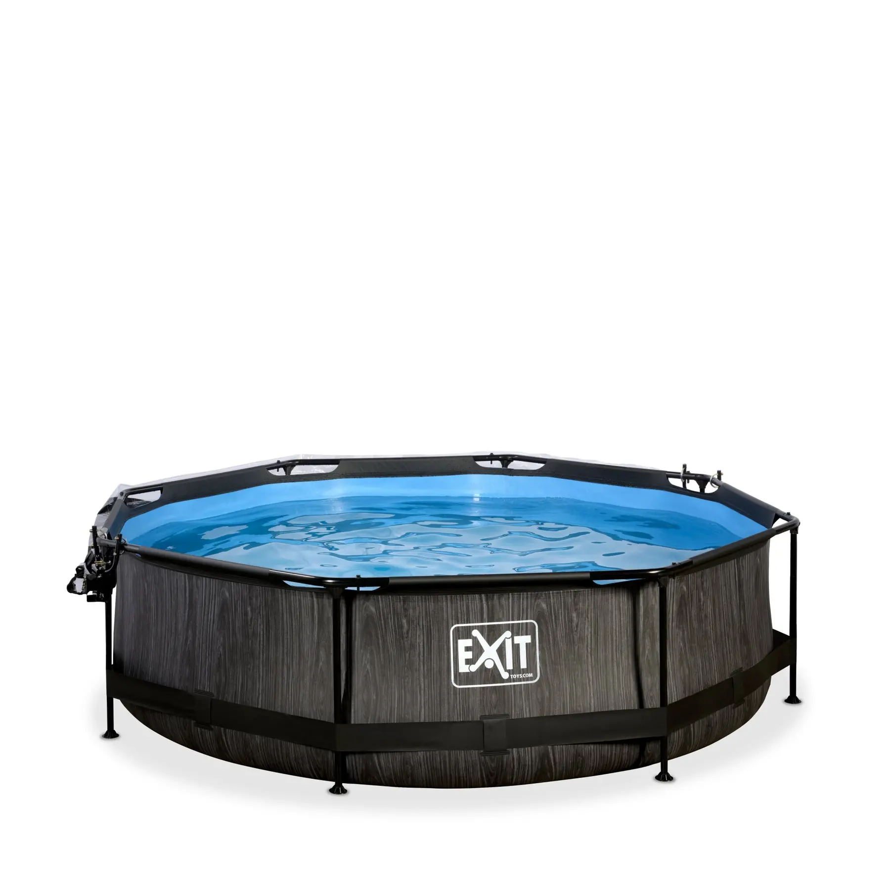Exit Toys Piscina con bomba de filtración y cúpula Wood BLACK