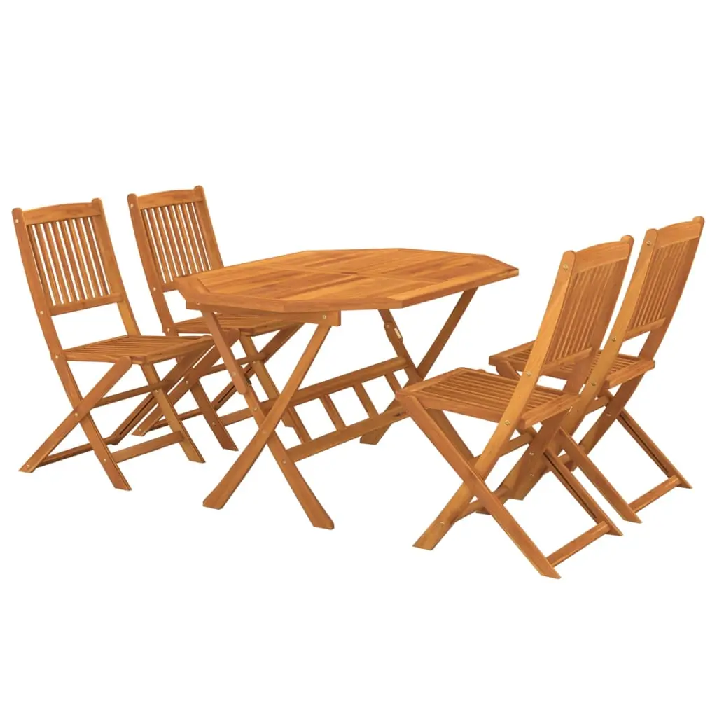 Ensemble de 5 pcs table de jardin avec chaises – mobilier de jardin Bois d’acacia solide-JU2832