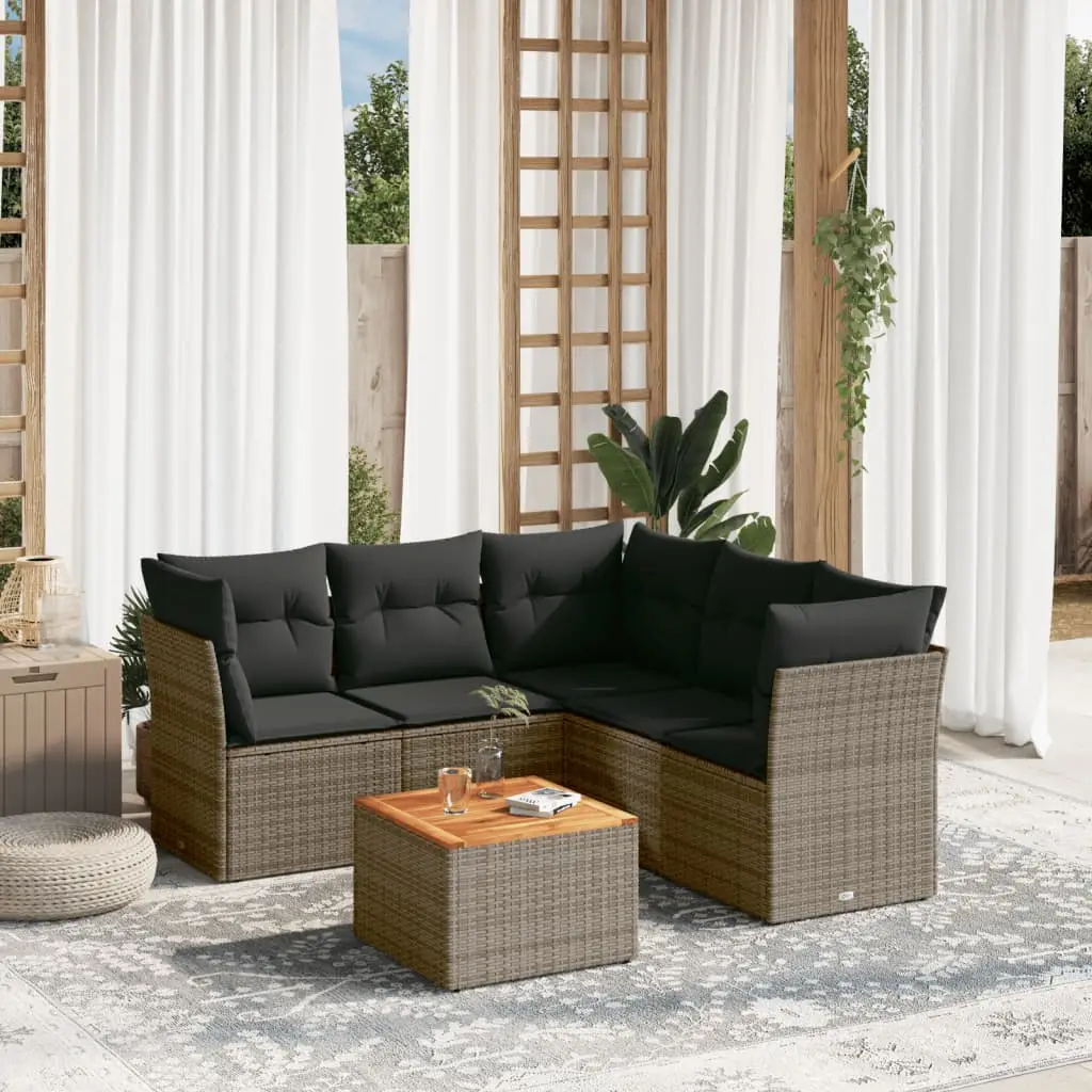 Ensemble d’Extérieur 6 pcs Résine Tressée Gris Modulable avec Coffres de Rangement et Table – ComfortXL Outdoor Living