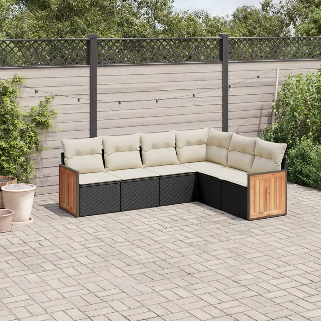 Ensemble de canapés 6 places en résine tressée avec coffres de rangement pour extérieur noir – ComfortXL Outdoor Living