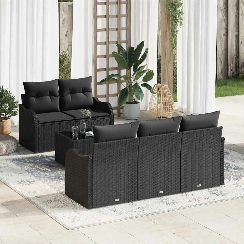 Ensemble de canapé de jardin Noir polyrotin vidaXL 3345583