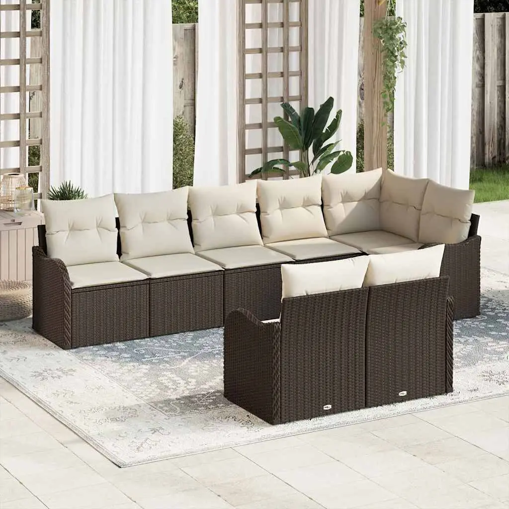 Ensemble de canapé de jardin Marron polyrotin vidaXL 3345748
