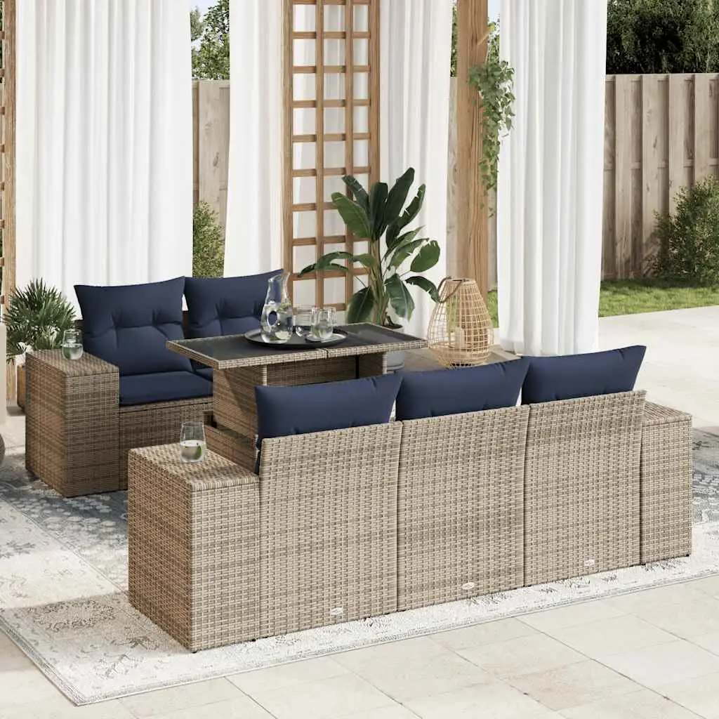 Ensemble de jardin d’angle 5 places Résine tressée Modulable avec Rangement Gris – ComfortXL Outdoor Living