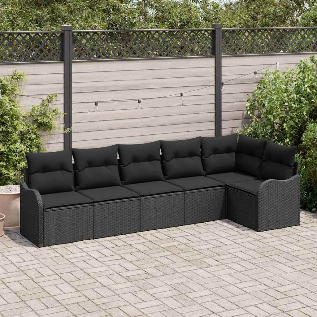 Ensemble de canapé de jardin Noir polyrotin vidaXL 3345723