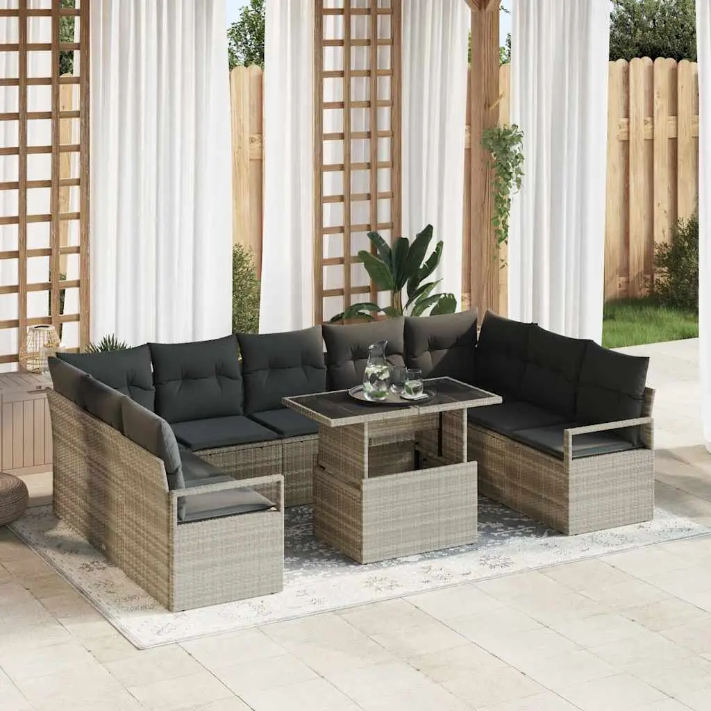 Ensemble Canapé Modulable 10 Pièces Gris Clair Moderne pour Agencement Personnalisé Terrasse – ComfortXL Outdoor Living