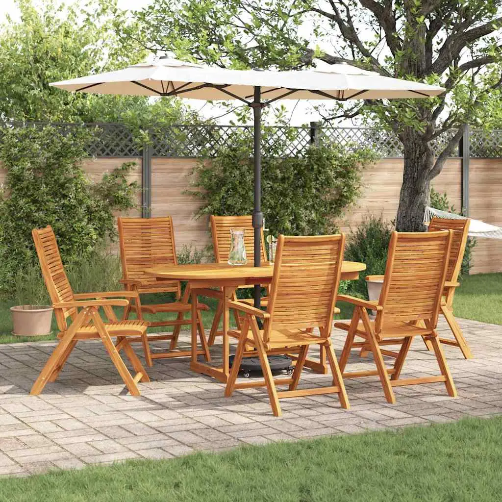Ensemble de salle à manger pour jardin 7 pcs Marron vidaXL 3375719