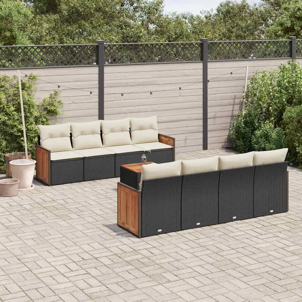 Ensemble de jardin 9 pcs modulable avec coffres de rangement et table Noir – ComfortXL Outdoor Living