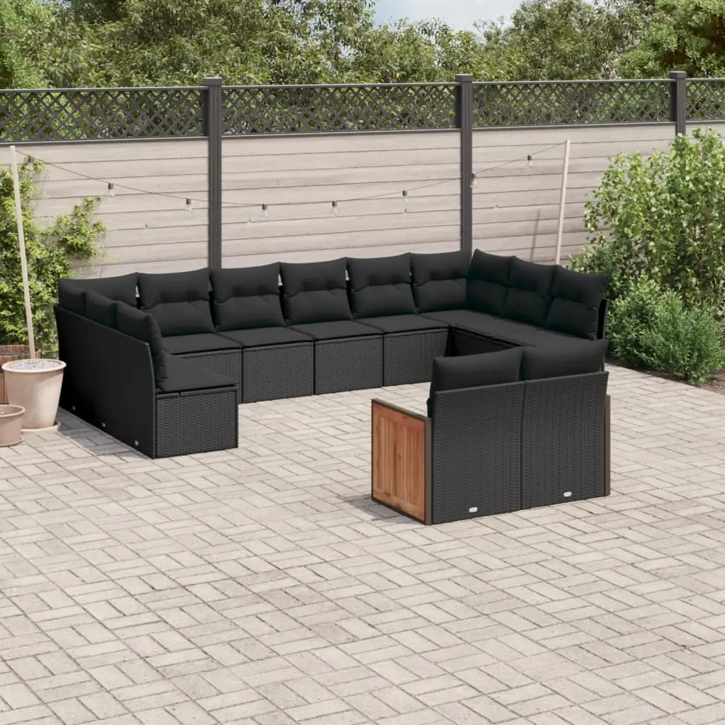 Ensemble canapés de jardin 12 pcs résine tressée modulable extérieur Noir – ComfortXL Outdoor Living