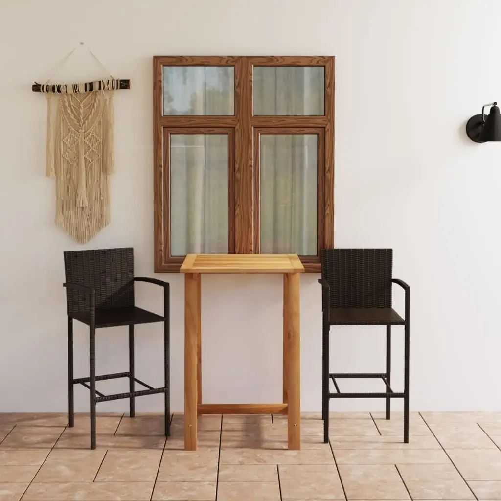 Ensemble de bar de jardin 3 pcs Marron vidaXL 3067952