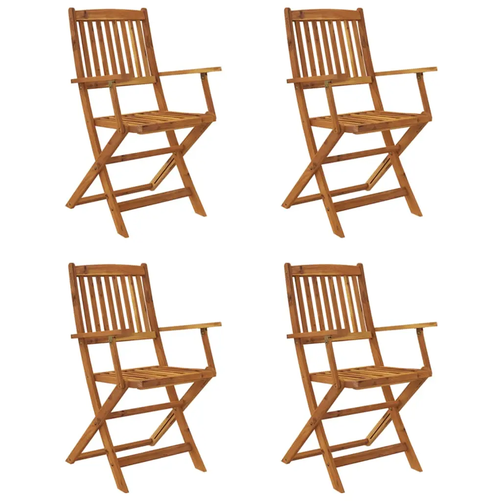 Ensemble de 5 pcs table de jardin et chaises pliable – mobilier de jardin Bois d’acacia solide