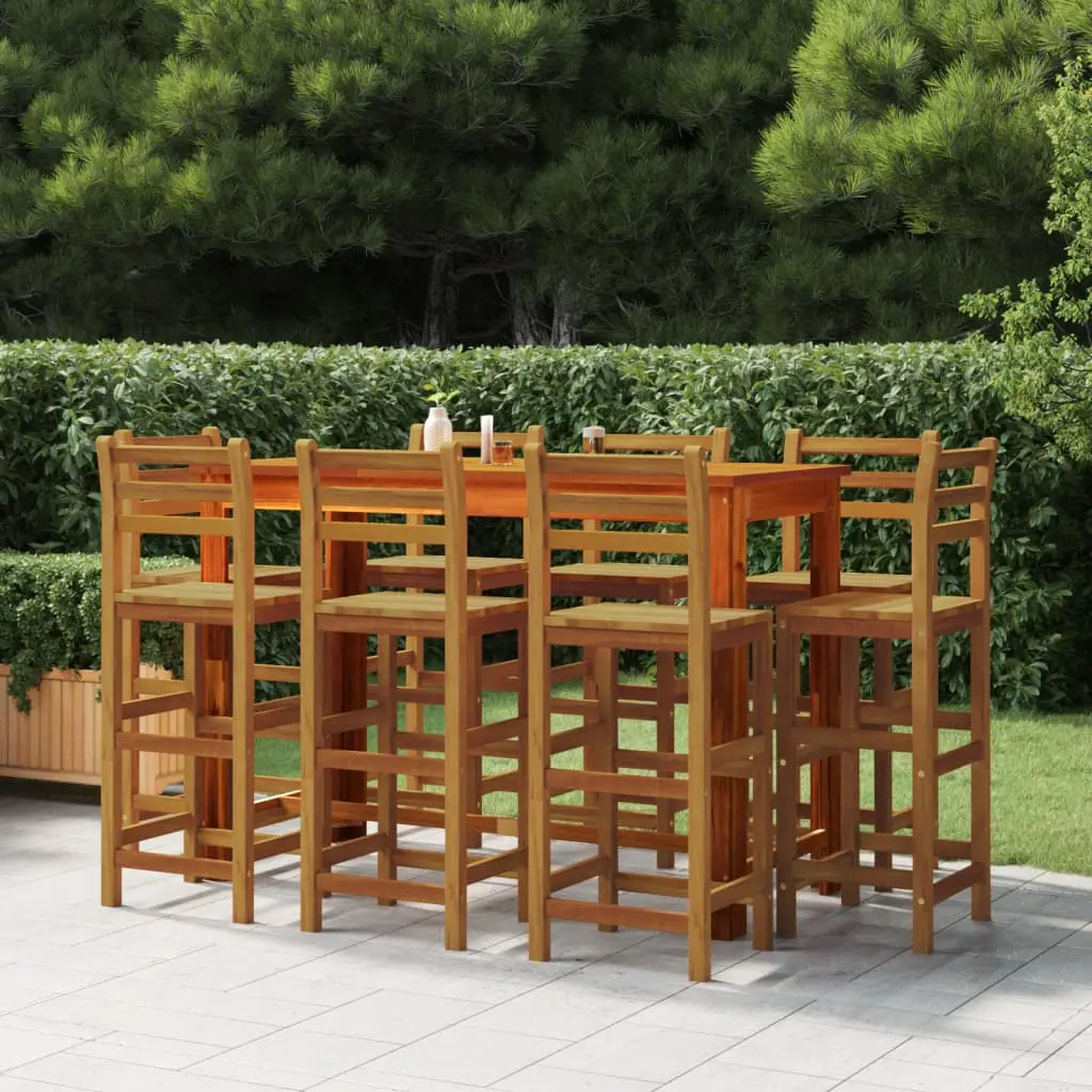 Ensemble de bar de jardin 9 pcs Bois d’acacia solide vidaXL 3116025