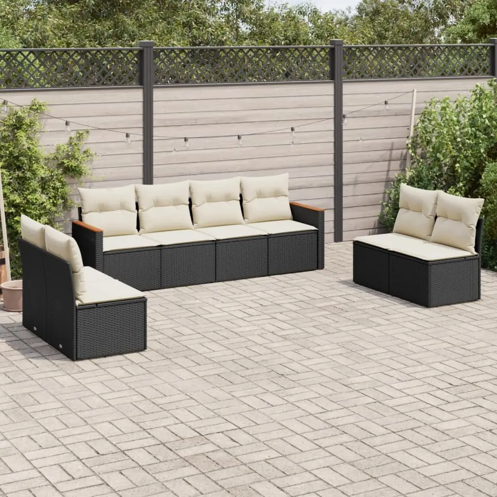 Ensemble canapé modulable 8 pcs résine tressée avec rangement extérieur Noir – ComfortXL Outdoor Living
