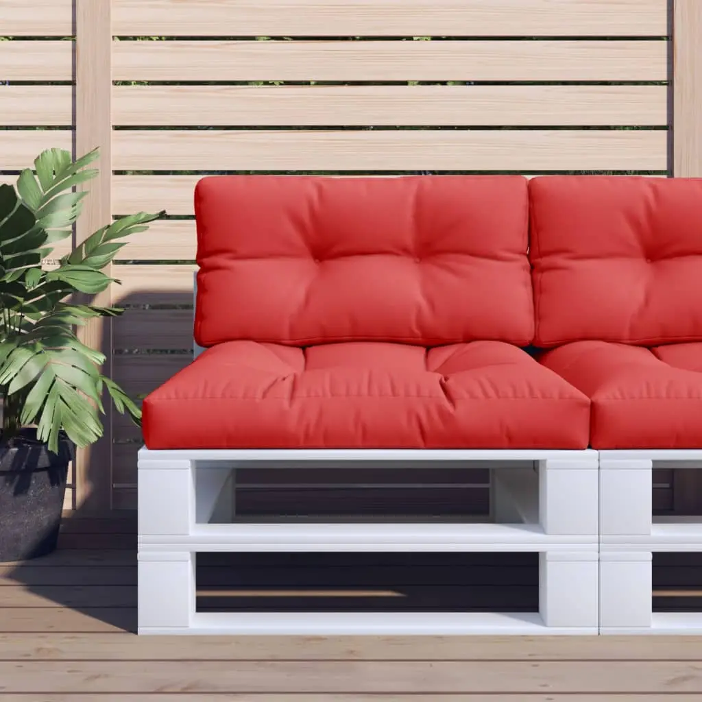 Ensemble Coussins Confort pour Canapé Palette en Tissu Polyester pour Terrasse Rouge – ComfortXL Outdoor Living