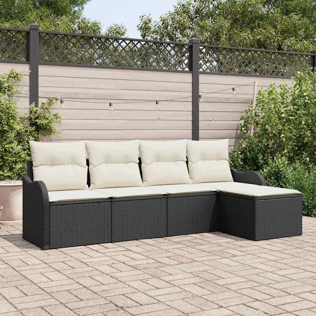 Ensemble de canapé de jardin Noir polyrotin vidaXL 3345657