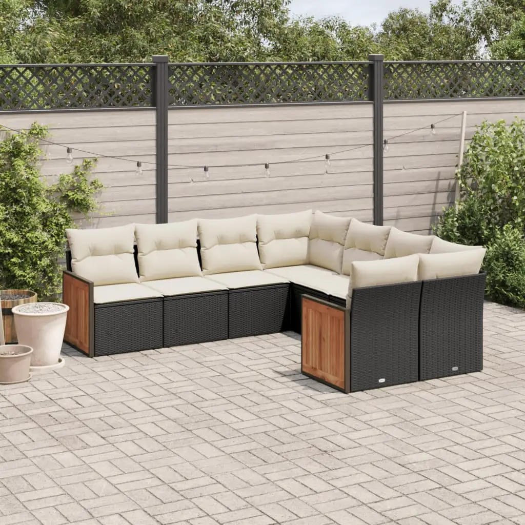 Ensemble de canapés 8 places résine tressée avec coffres de rangement modulable Noir – ComfortXL Outdoor Living