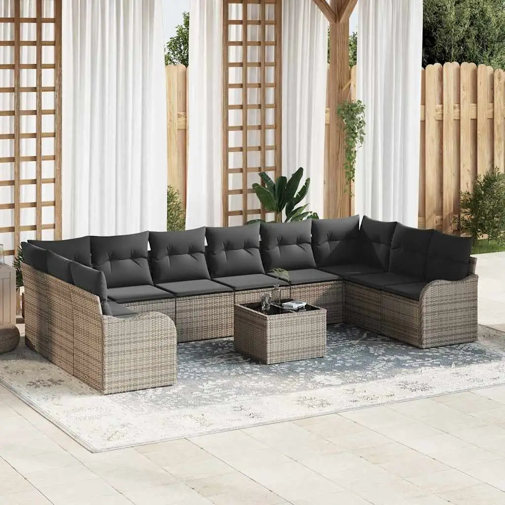Ensemble de canapé de jardin Gris 55 x 55 x 37 cm polyrotin vidaXL 3345889
