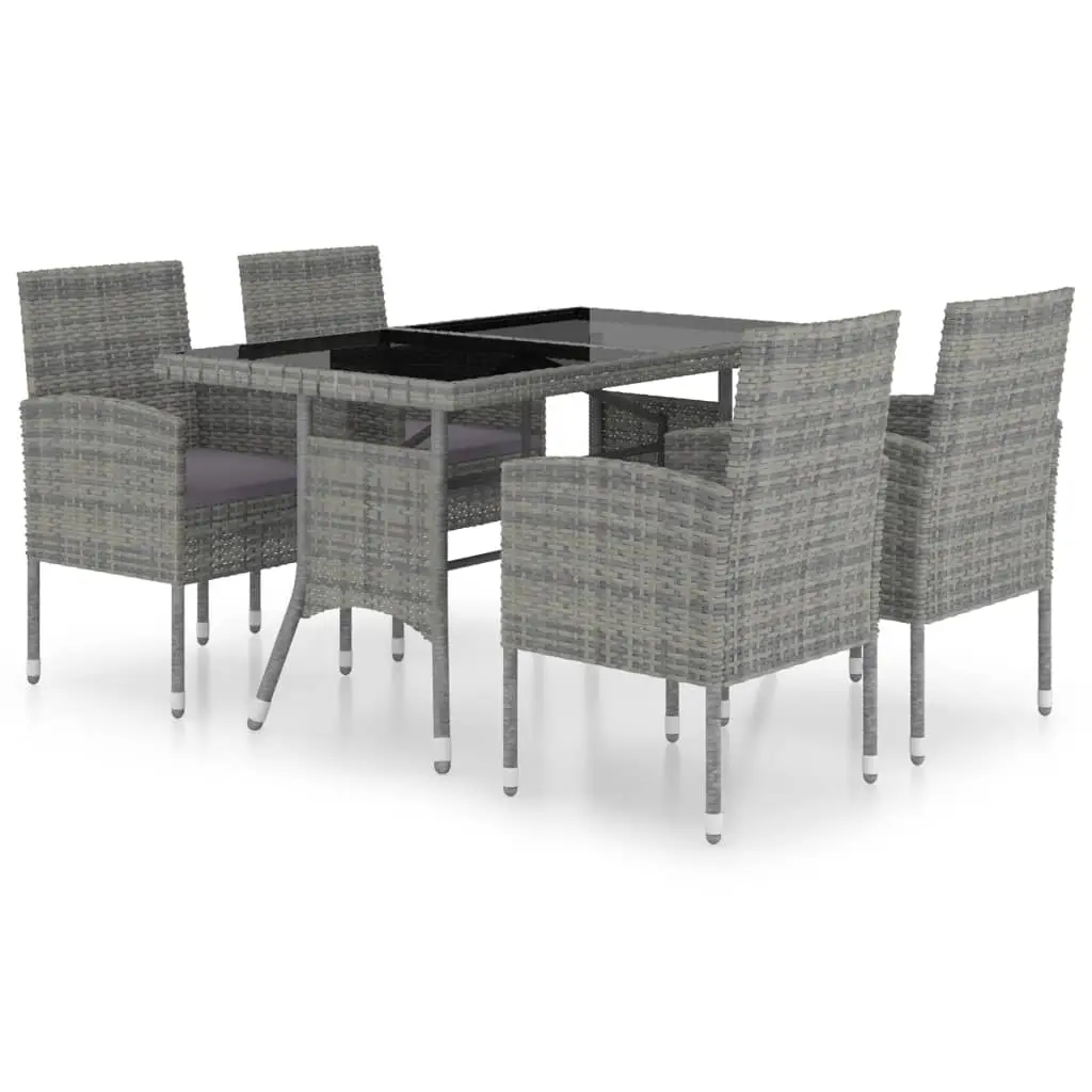 Ensemble de 5 pcs table de jardin avec chaises – mobilier de jardin Résine tressée Anthracite gris-JU2385