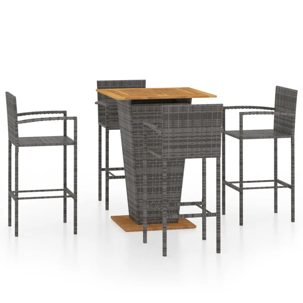 Ensemble de 5 pcs bar de jardin – Mobilier d’extérieur – Mobilier de jardin Gris-JU2067