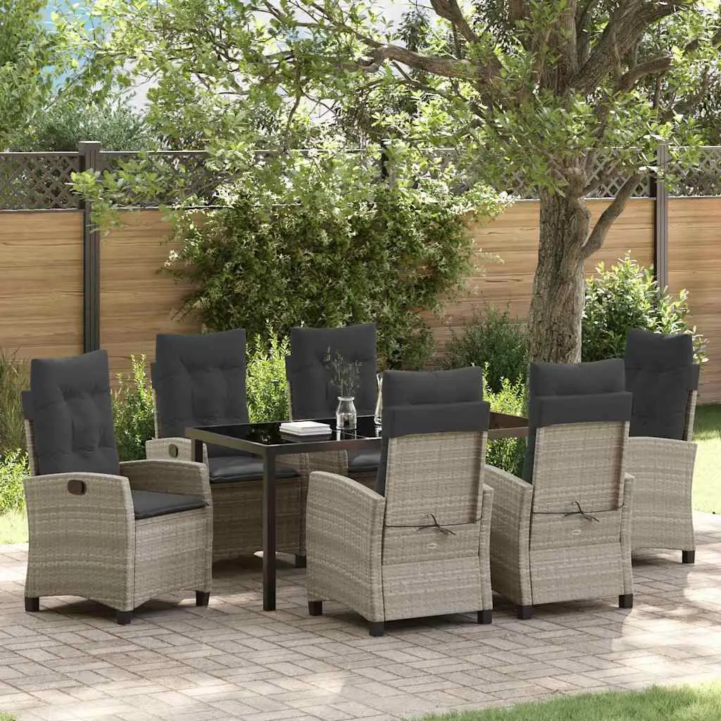 Ensemble de salle à manger pour jardin 7 pcs Gris clair vidaXL 3380411
