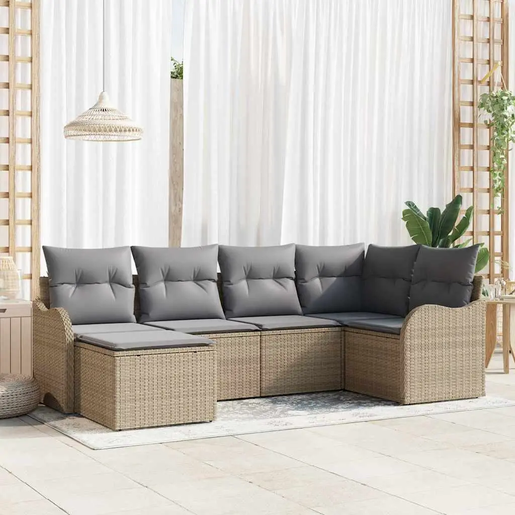 Ensemble de canapé de jardin Beige polyrotin vidaXL 3345770