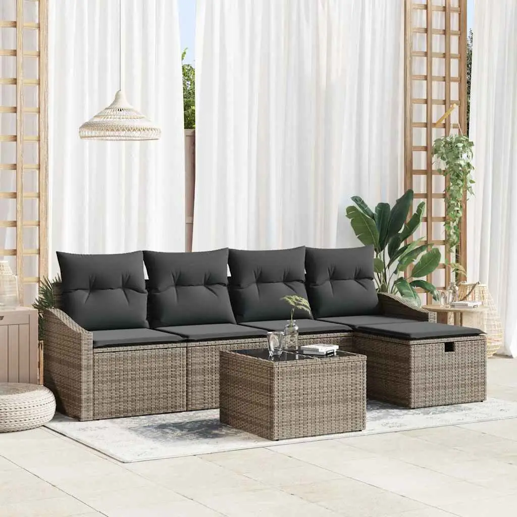 Ensemble de Canapés avec coussin 5 pcs polyrotin vidaXL 3360600