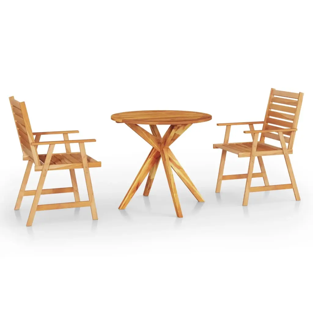 Ensemble de 3 pcs table de jardin avec chaises – mobilier de jardin Bois d’acacia solide-JU2646