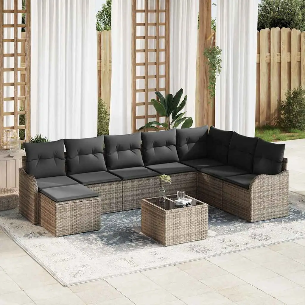 Ensemble de canapé de jardin Gris polyrotin vidaXL 3345829