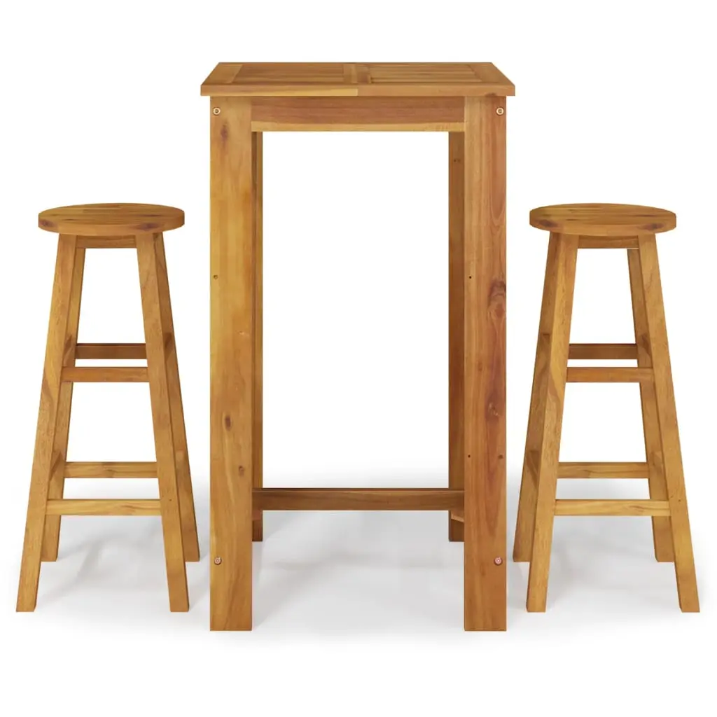 Ensemble de 3 pcs bar de jardin – Mobilier d’extérieur – Mobilier de jardin bois d’acacia solide-JU2128