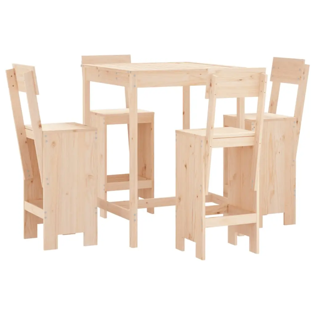 Ensemble de 5 pcs bar de jardin – Mobilier d’extérieur – Mobilier de jardin bois de pin massif