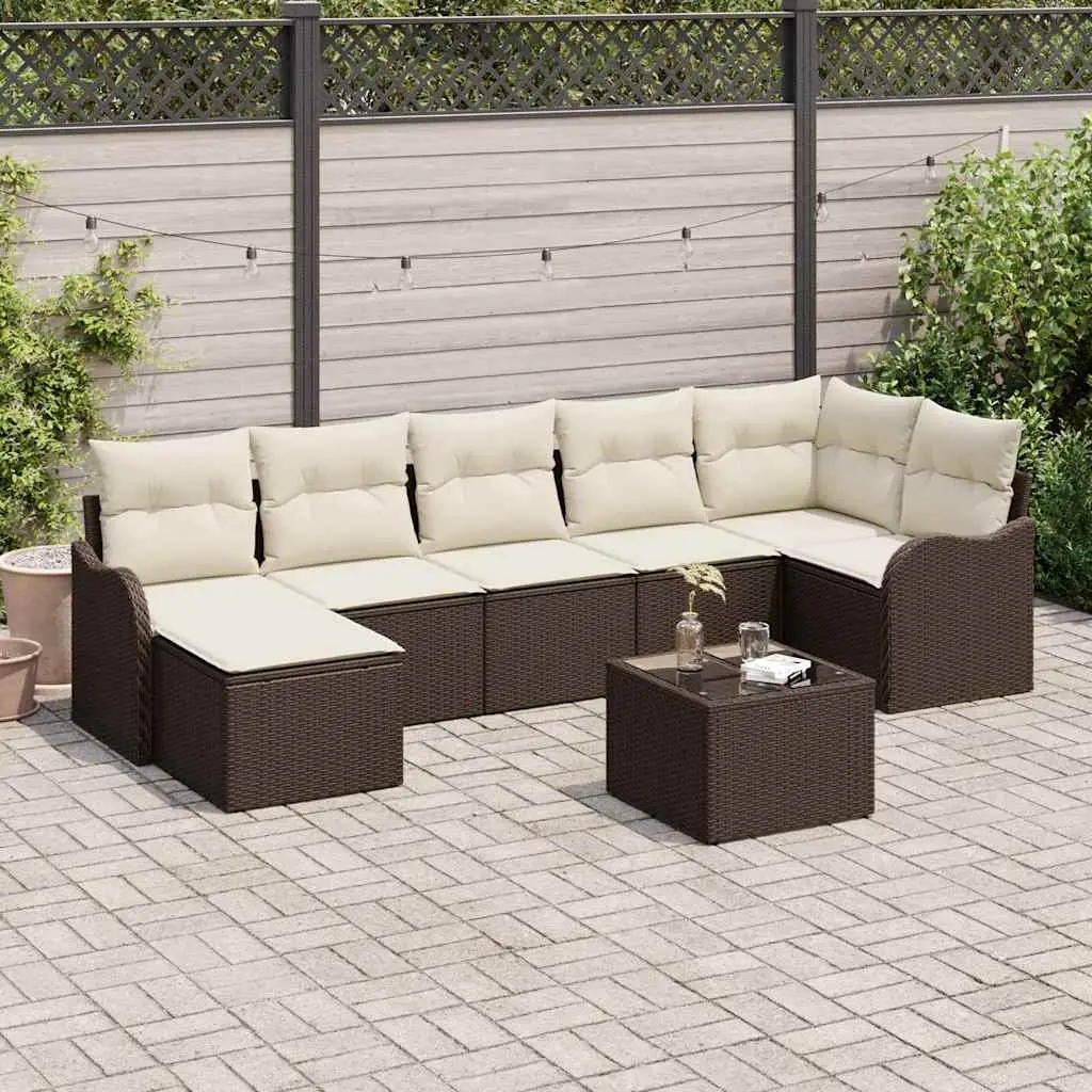 Ensemble de canapé de jardin Marron polyrotin vidaXL 3345798