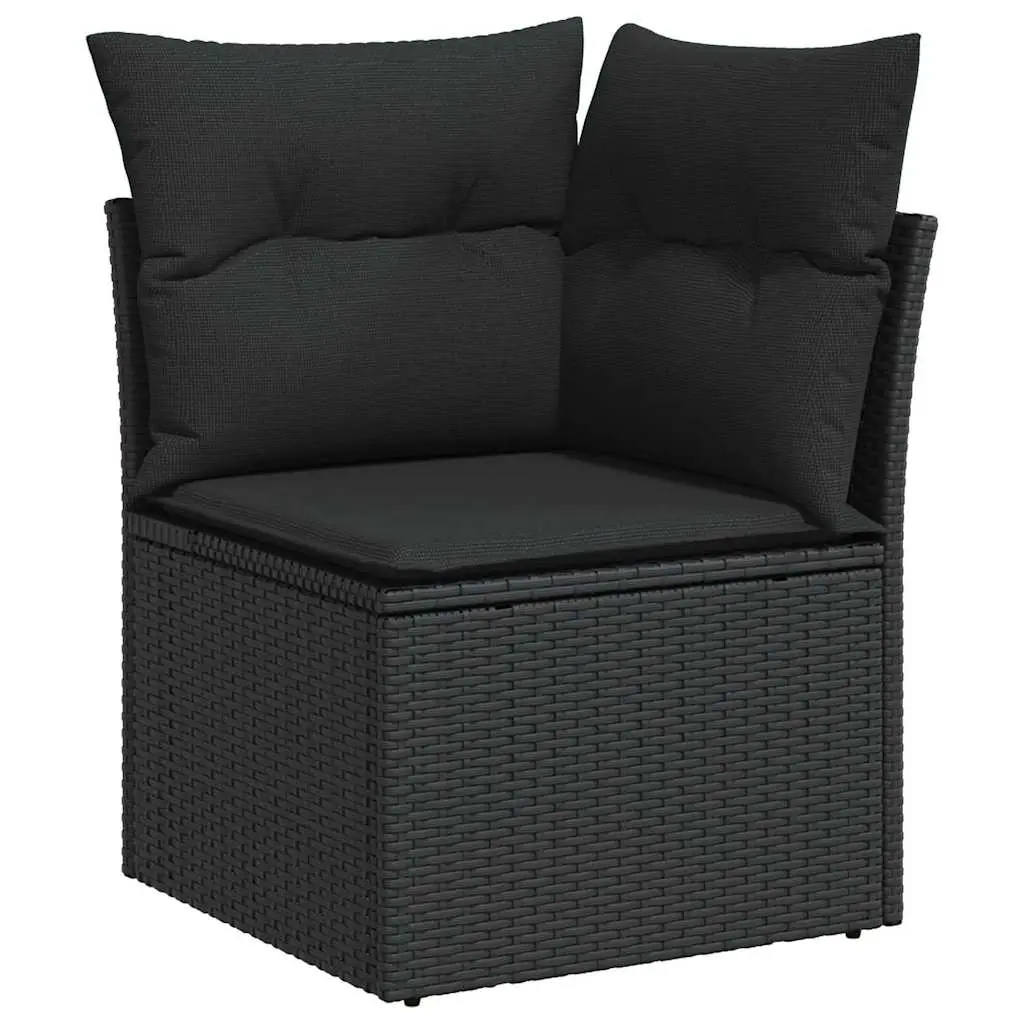 Ensemble de canapé de jardin avec coussin 9 pcs Noir Poly rotin vidaXL 3364619