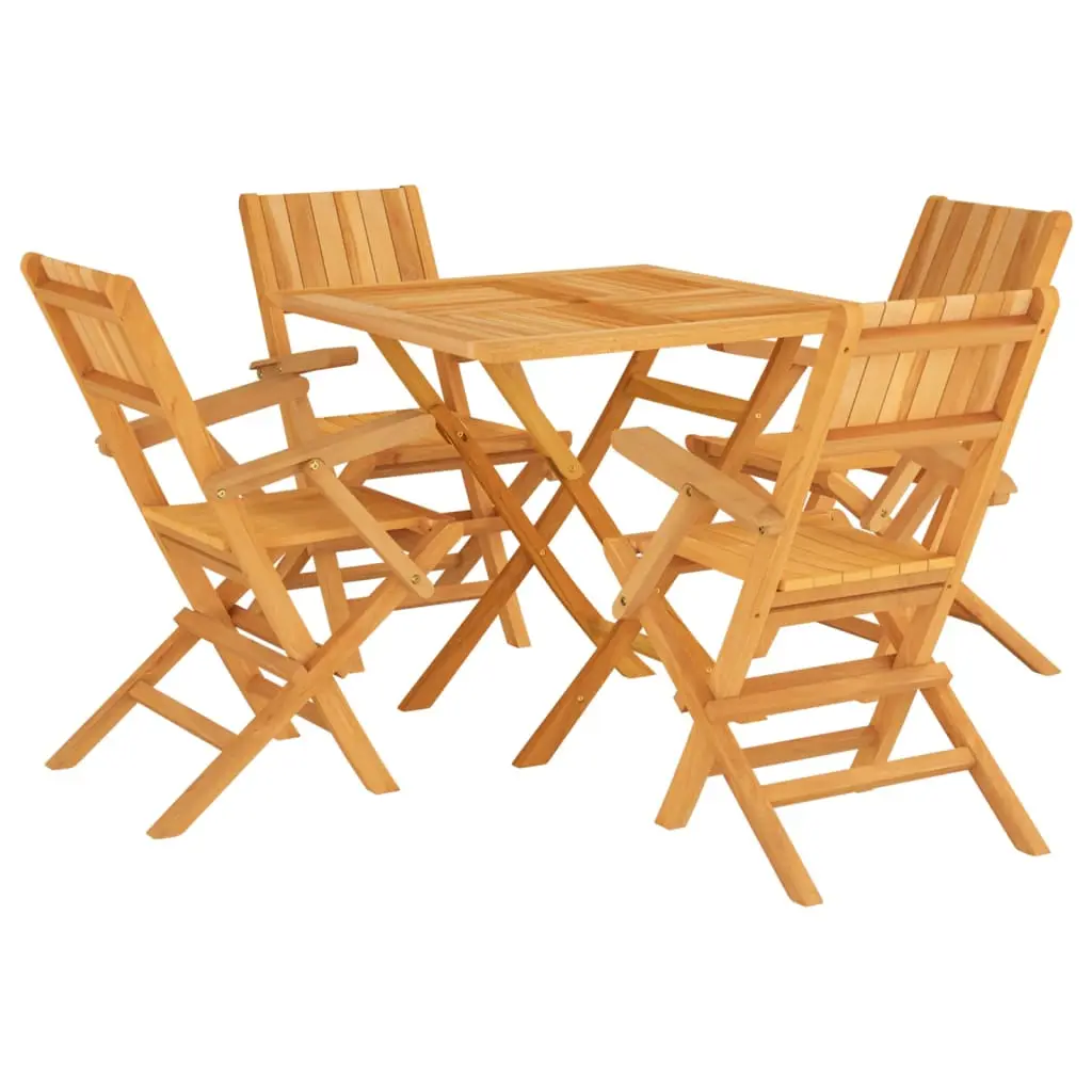 Ensemble de 5 pcs table de jardin avec chaises – mobilier de jardin Bois de teck massif-JU2770