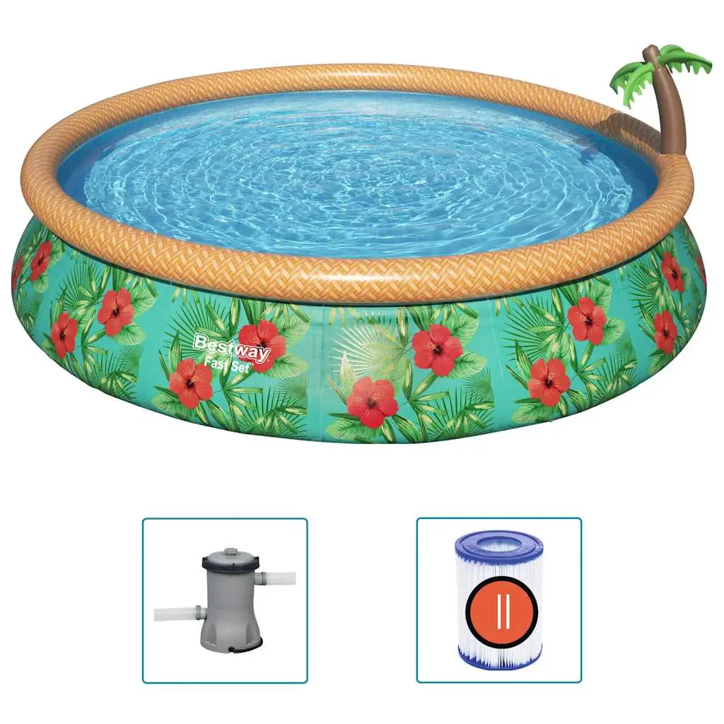 Ensemble de piscine – piscine hors sol gonflable Paradise Palms 457×84 cm PC427