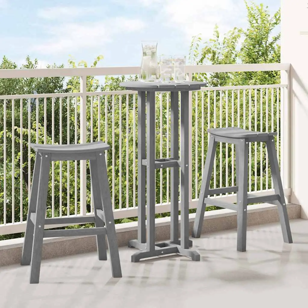 Ensemble de bar de jardin 3 pcs Gris clair HDPE vidaXL 3335803