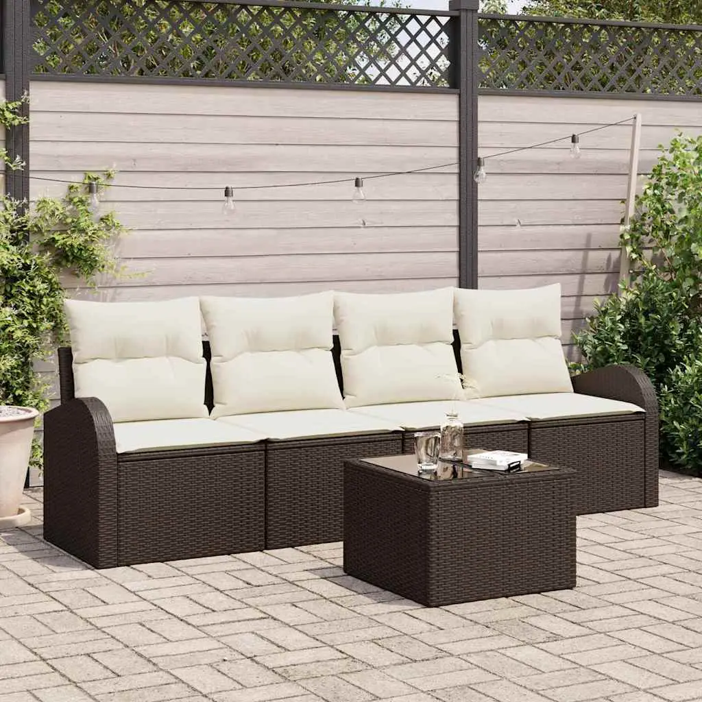 Ensemble de canapé de jardin Marron 55 x 55 x 37 cm polyrotin vidaXL 3345908
