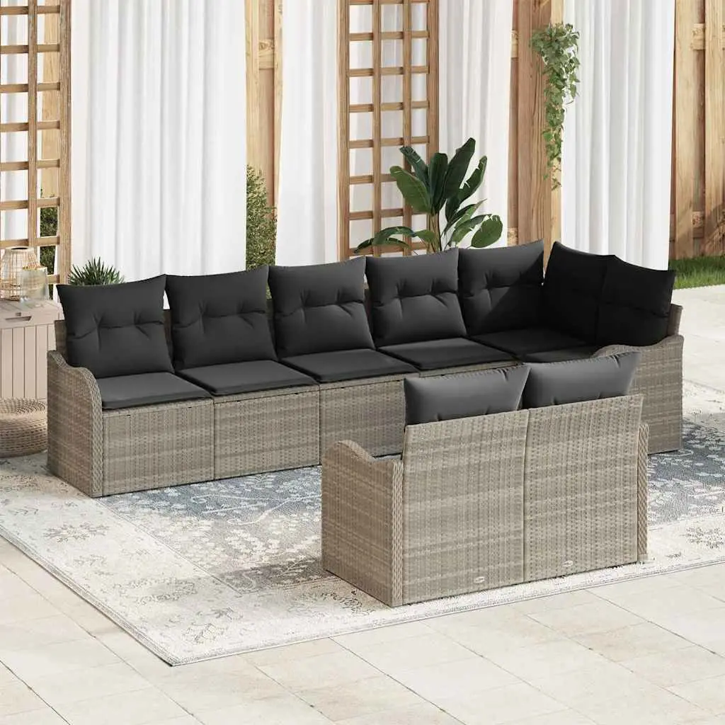 Ensemble de canapé de jardin Gris clair polyrotin vidaXL 3345752