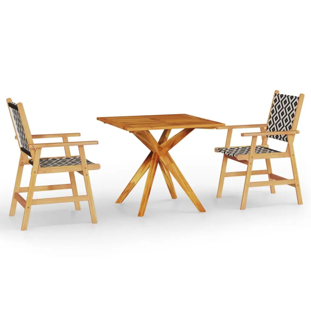 Ensemble de 3 pcs table de jardin avec chaises – mobilier de jardin Bois d’acacia solide-JU2619