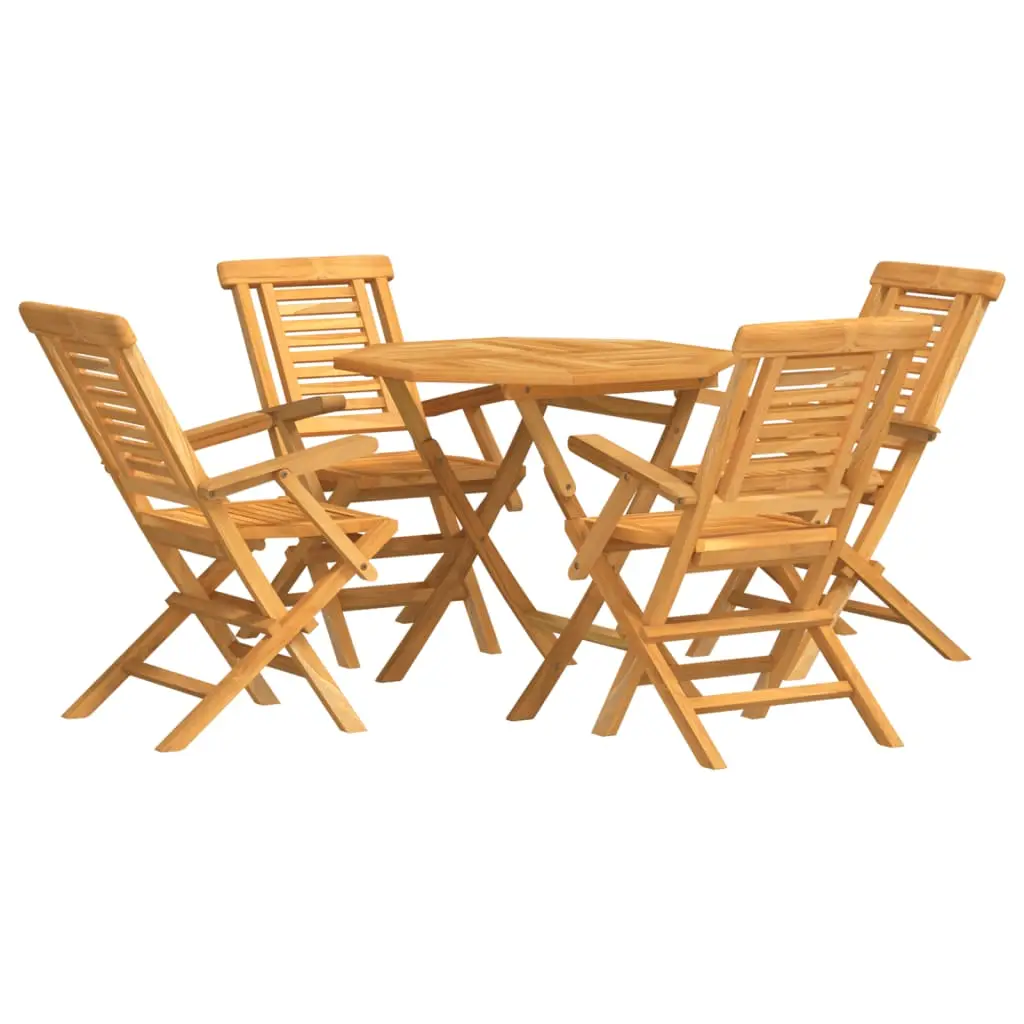 Ensemble de 5 pcs table de jardin avec chaises – mobilier de jardin Bois de teck massif