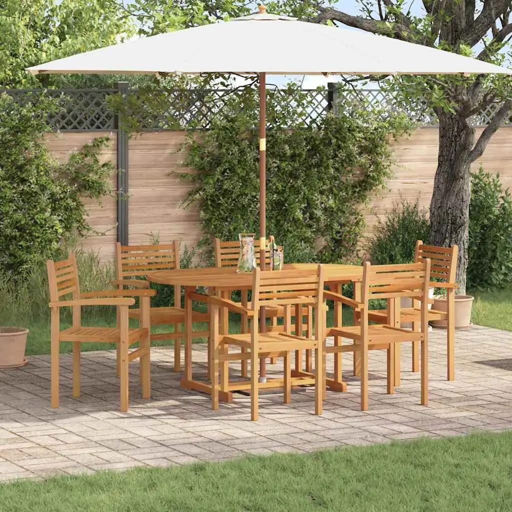 Ensemble de salle à manger pour jardin 7 pcs Naturel vidaXL 3375773