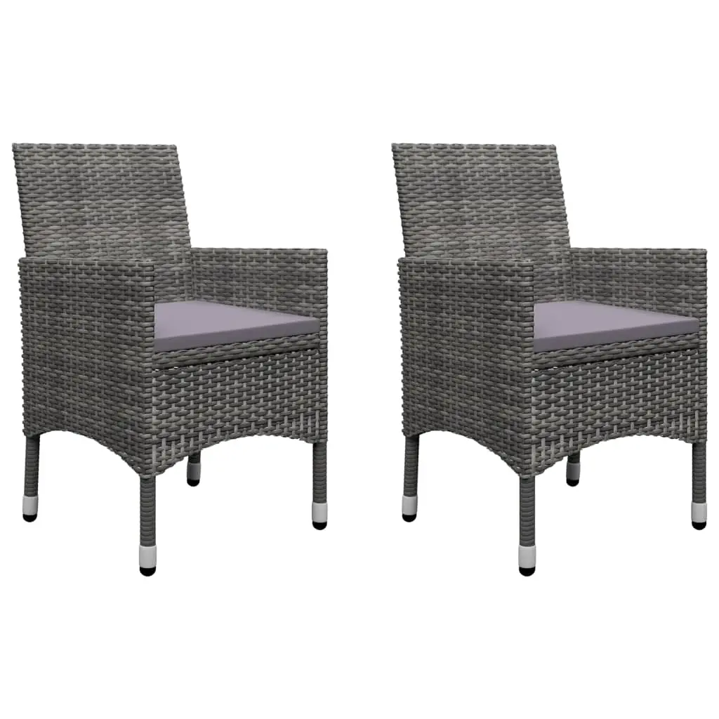 Ensemble de 3 pcs table de jardin avec chaises – mobilier de jardin Gris-JU3142