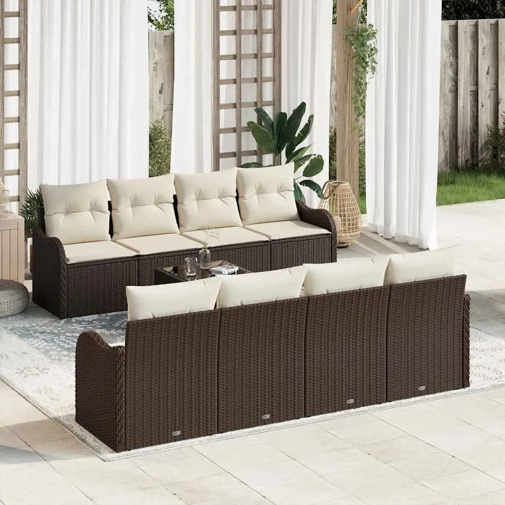 Ensemble de canapé de jardin Marron 55 x 55 x 37 cm polyrotin vidaXL 3345628